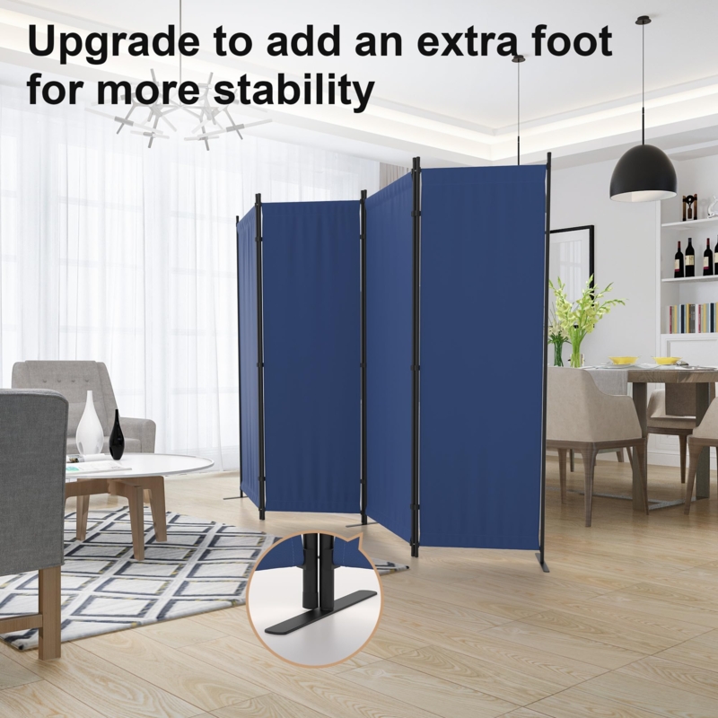 Amazon.com: GOJOOASIS Room Dividers Folding Privacy Screens 4 Panel  Partition (Blue x2) : Home & Kitchen