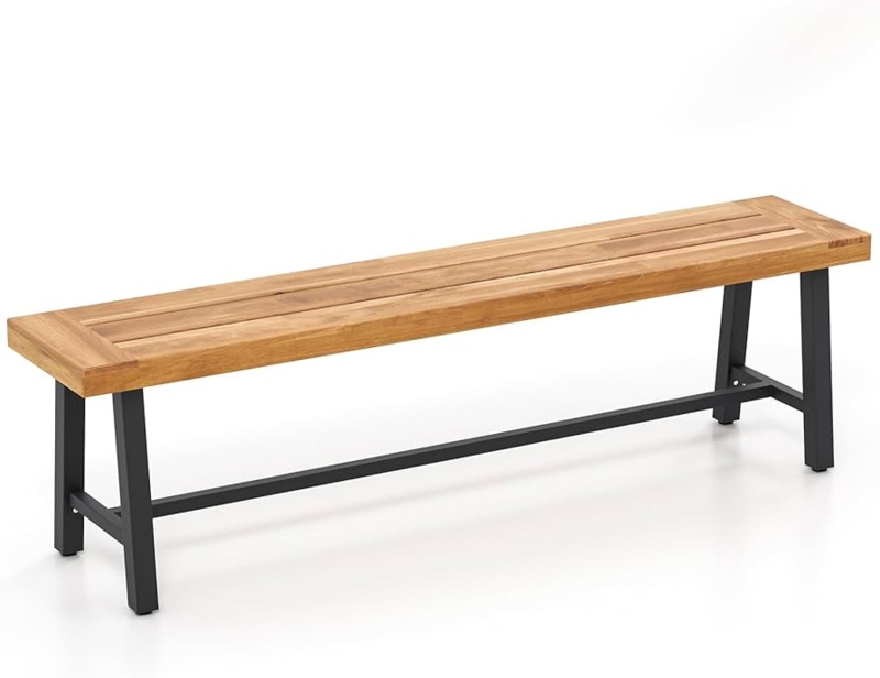 Amazon.com: HAPPYGRILL Outdoor Acacia Wood Bench, 63"/160 CM Long Patio  Garden Bench Seats up to 3 Persons, Porch Dining Bench for Outdoors Garden,  Porch, Yard, 800 LBS/360 KG Weight Capacity : Patio,
