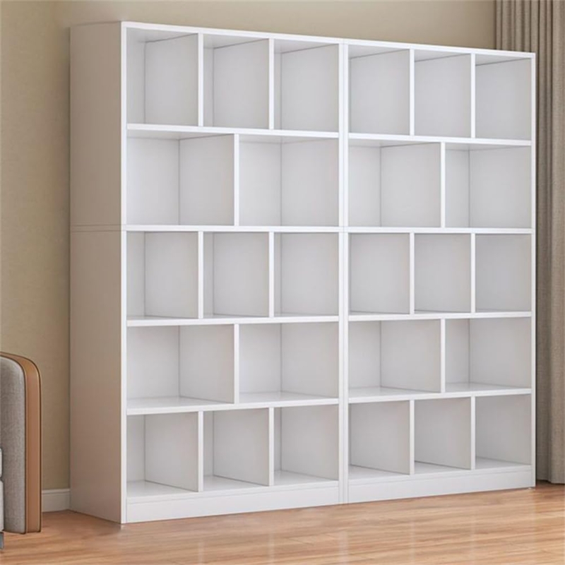 Amazon.com: KWOKING Standard Contemporary Closed Back Bookcase Wood Office  5 Tiers Bookshelf Shelf Floor-to-Ceiling Living Room Cabinet Bedroom  Storage Cabinet Multi-Layer Bookcase White 63" L x 9.4" W x 70.9" H :