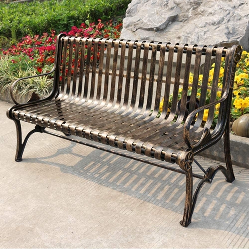 Amazon.com: LaseVe Garden Benches, Outdoor Furniture Terrace Garden Porch  Bench, Courtyard Metal cast Aluminum Park Bench with backrest and  handrails, Used for Backyard and Lawn Rest Seats for 2-3 People : Patio,