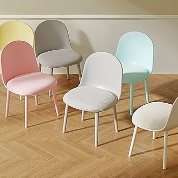 Amazon.com: LEIYTFE Upholstered Dining Room Chair Backrest Lounge Chair for  Indoor Outdoor,Stackable Plastic Chair Set of 2,Accent Chair for Bedroom No  Arms Study Chairs(Cream White) : Home & Kitchen