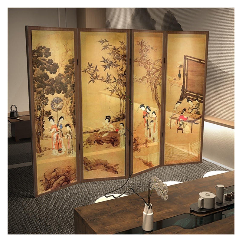 Amazon.com: LZMZMQ Chinese Retro Privacy Screen Room Dividers, Portable  Foldable Temporary Background Wall Decor Fencing for Living Room/Entrance  Hall/Tea Room, 4 Panel -6 ft Tall : Home & Kitchen