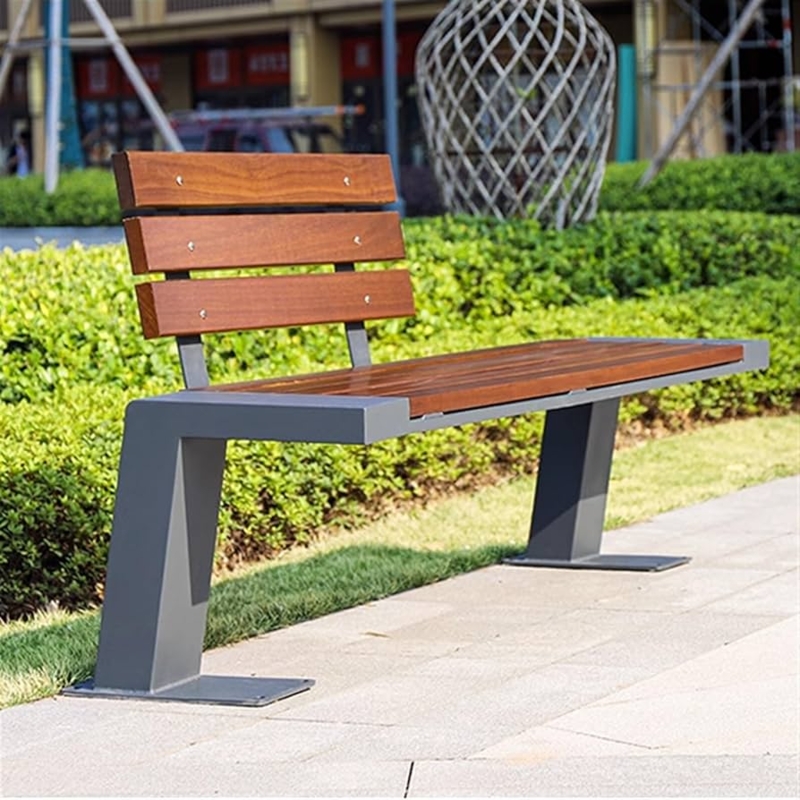 Amazon.com: Outdoor Benches Outdoor Bench with Backrest, Steel Structure  Park Bench with Thickened Slats Seats, Modern Durable Leisure Seats for  Patio Garden Path Yard Deck garden bench ( Size : 150x46x83cm ) :