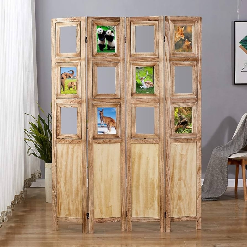 Amazon.com: Rose Home Fashion RHF 5.6 Ft Tall Wood Room Divider,Folding Room  Dividers,Screens Panel Divider with Picture Frames,Privacy Screens (4  Panel, Cream) : Home & Kitchen