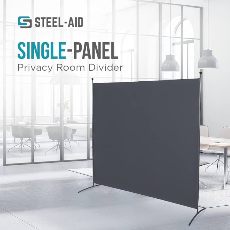 Amazon.com: Steel-AID Single-Panel Privacy Room Divider  Folding Partition  Privacy Screen for Office, Classroom, Dorm Room, Kids Room, Studio,  Conference - 71" x 72" - Easy to Assemble, Freestanding & Foldable :