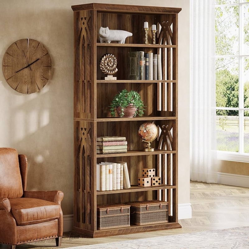Amazon.com: Tribesigns 6-Tier Bookshelf, 75-Inch Tall Bookcase, Large  Bookshelves and Bookcases Freestanding Display Shelves, Wood Book Shelf for  Living Room, Home Office, Bedroom, Brown (2Packs) : Home & Kitchen