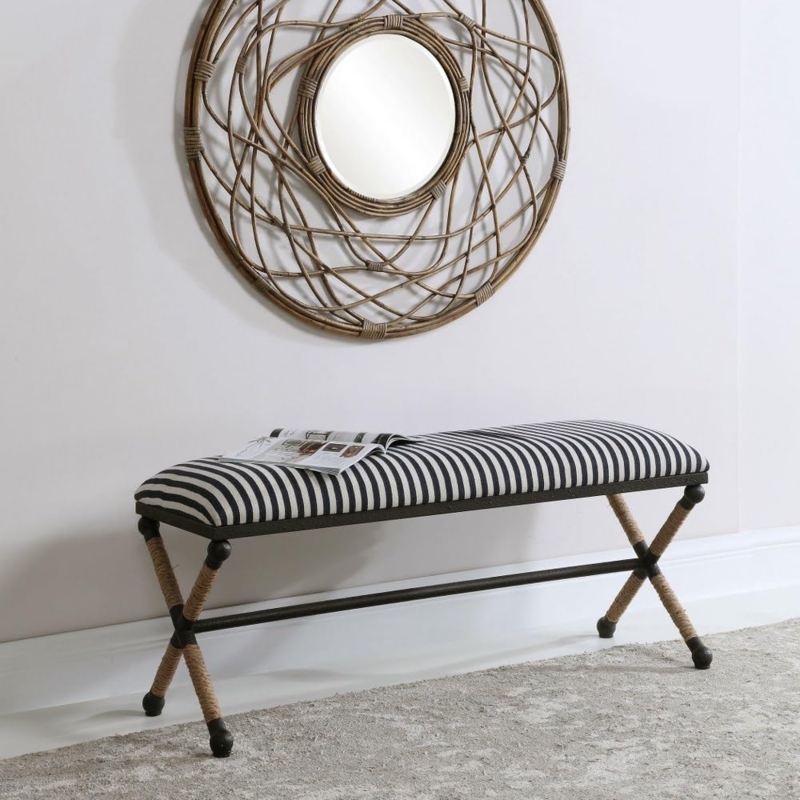 Amazon.com: Uttermost Braddock - 47.5 inch Striped Bench : Home & Kitchen