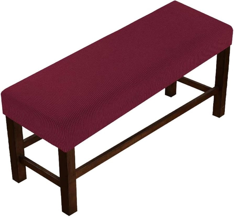 Amazon.com: VIENLOVE Bench Cover Slipcover Rectangle Polyester Blend High  Stretch Bench Cushion Covers with Elastic Bottom Feature Textured Machine  Washable Jacquard Fabric (Burgundy, Large Size) : Home & Kitchen