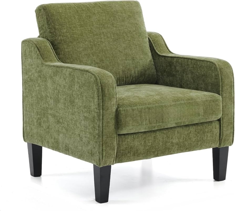 Amazon.com: VINGLI Accent Chair for Living Room Chairs Olive Green Reading  Chair for Bedroom Scooped Arm Chair Mid Century Modern Accent Chairs  Upholstered Comfy Chair for Apartment, Waiting Room : Home &