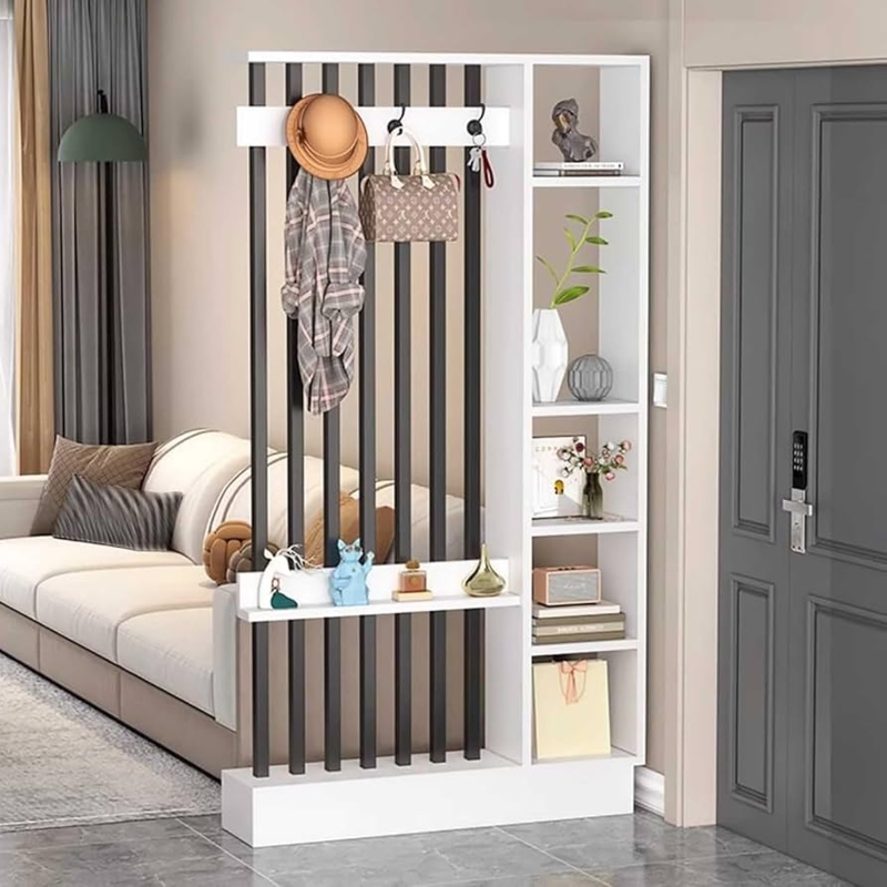 Amazon.com: Wall Room Divider,Entrance Hall Partition Screen Column Floor  to Ceiling,with Coat Rack Cabinet,Wood Privacy Screens,Room Partition  Post,ceiling to floor solid wood partition(White+black,100cm/39.4in) : Hom