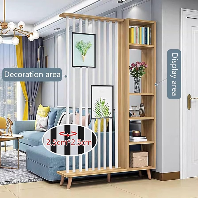 Amazon.com: Wall Room Divider Solid Wood Particle Board Storage Cabinet  Display with Shelves Modern Freestanding Wood Wall Privacy Screens for Home  Office Decorative(Black+Black,100 * 30 * 205cm) : Home & Kitchen