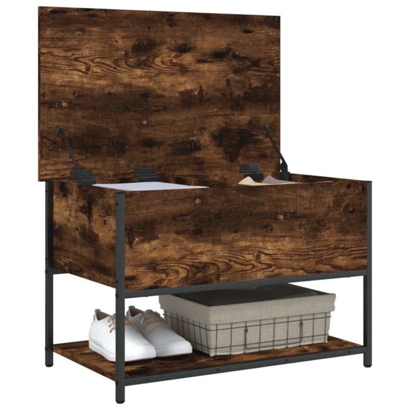 Amazon.com: YAFF Storage Bench Smoked Oak Engineered Wood and Metal  Industrial,Storage & Entryway Benches-839020 : Home & Kitchen