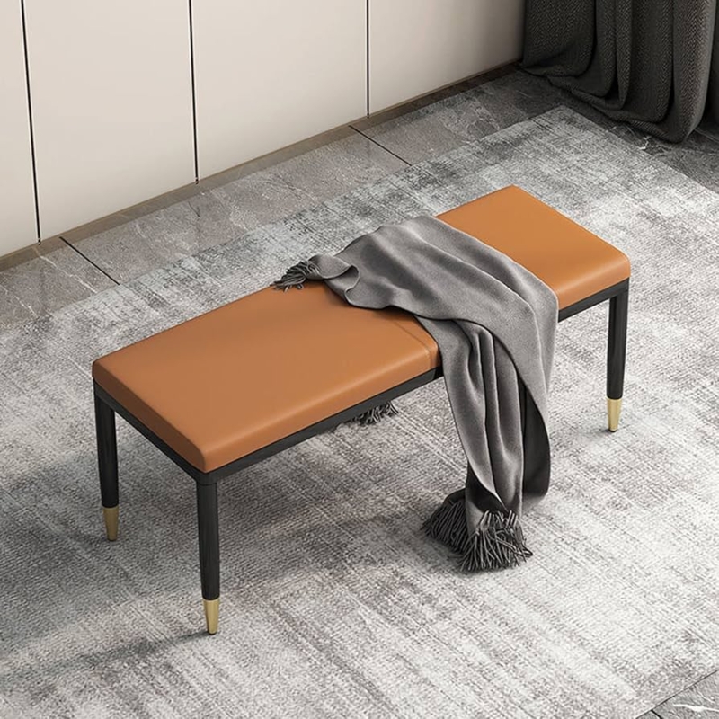 Amazon.com: YHKJLYH Upholstered Bedroom Benches, Faux Leather Decorative  Bench, End of Bed Benches, with Metal Base, for Entryway Dining Room Living  Room Bedroom End of Bed : Home & Kitchen