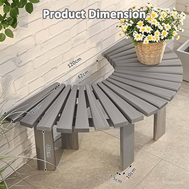 Amazon.com: Yopappol Grey Tree Surround Bench Outdoor Benches,  Weather-Resistant Seating Wooden Curved Slatted Bench for Patio, Lawn,  Garden, Deck, Backyard(Round) : Patio, Lawn & Garden