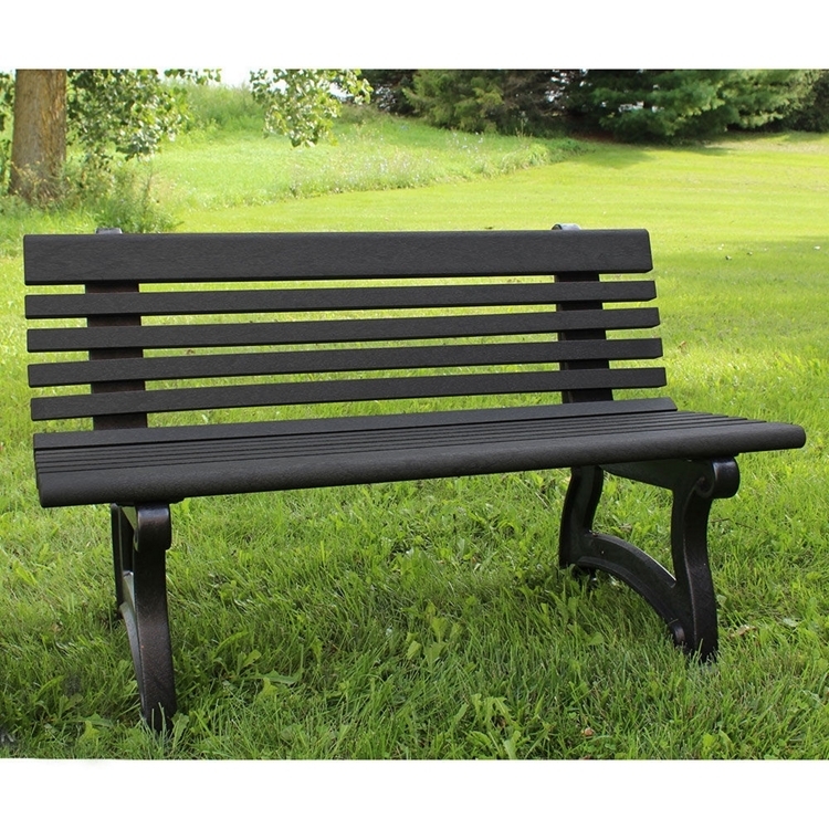 Arched Outdoor Bench with Willow Back, Cedar Toned Recycled Plastic