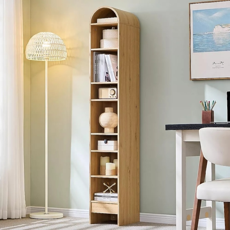 Arched Top Bookcase with Lower Cabinet