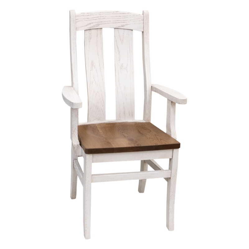 Arlington White & Solid Oak Wood Side Dining Chair
