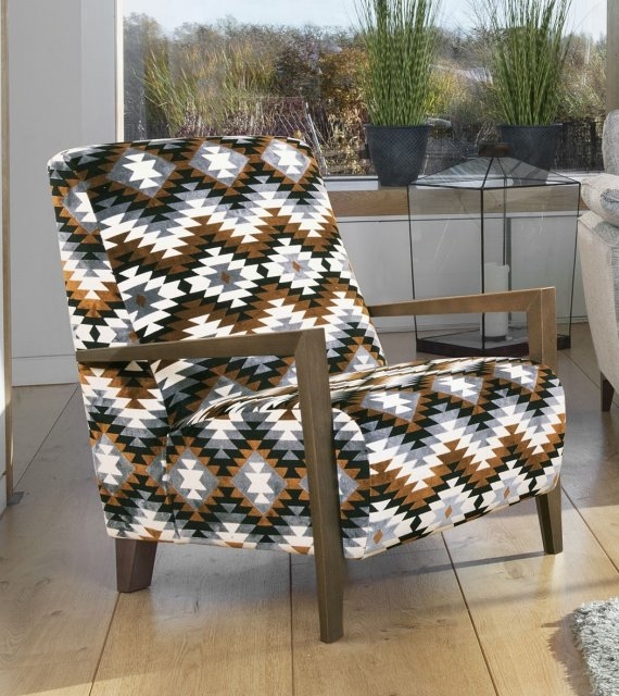 Armchair Burnt Orange Woven Fabric Curved Back Tapered Wood Legs