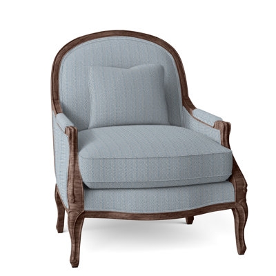 Armchair Coastal Navy Vertical Stripes, Nautical Living Room Seating.