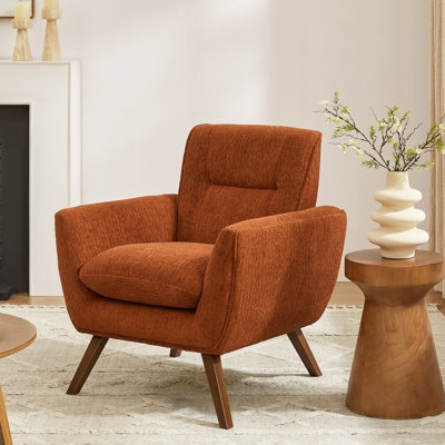 Armchair in Deep Teal with Button Tufting and Rolled Arms