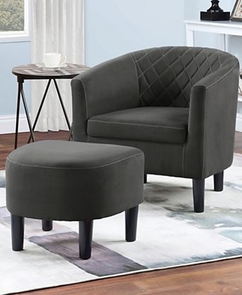 Armchair Oversized Seat Track Arms Block Feet