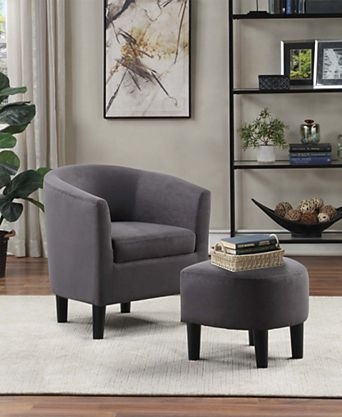 Armchair Pleated Detailing Rolled Arms Oversized Seat
