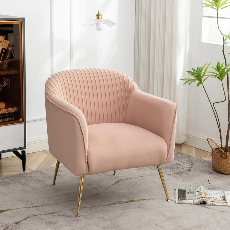 Armchair Teal Velvet Vertical Channeling Sleek Gold Metal Legs Glam