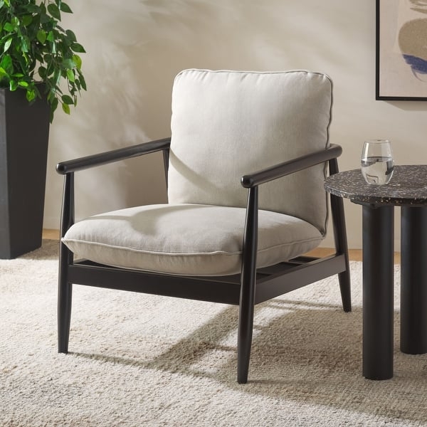Armless Accent Chair featuring Matte Black Sled Base and Grey Fabric
