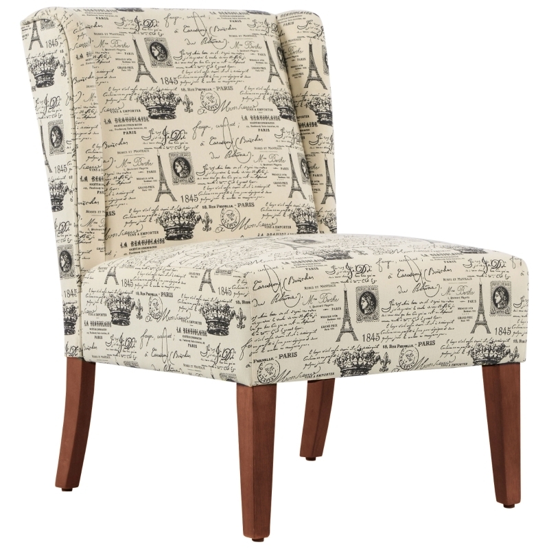 Armless Wingback Chair: Black and White Architectural Graphic Print