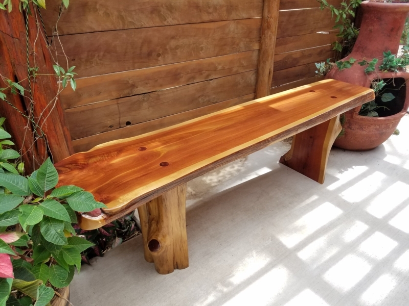 Backless Bench Animal Paw Feet Ornate Wood Carving Traditional