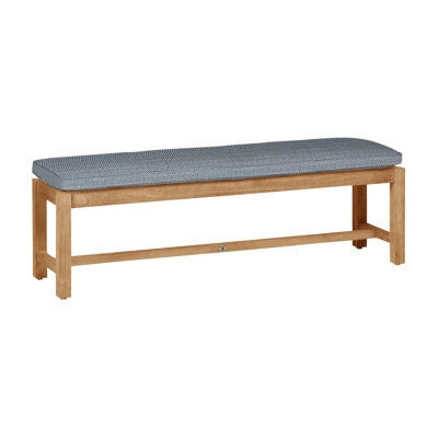 Backless Outdoor Bench Slatted Wood Contoured Seat Natural