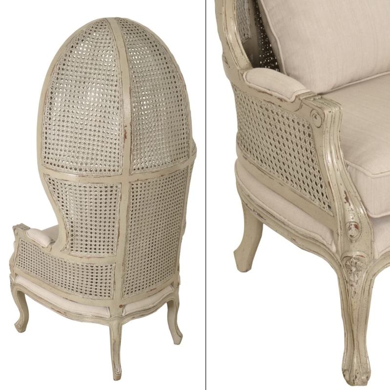 Balloon Chair Gilded Finish Tufted Luxury Accent