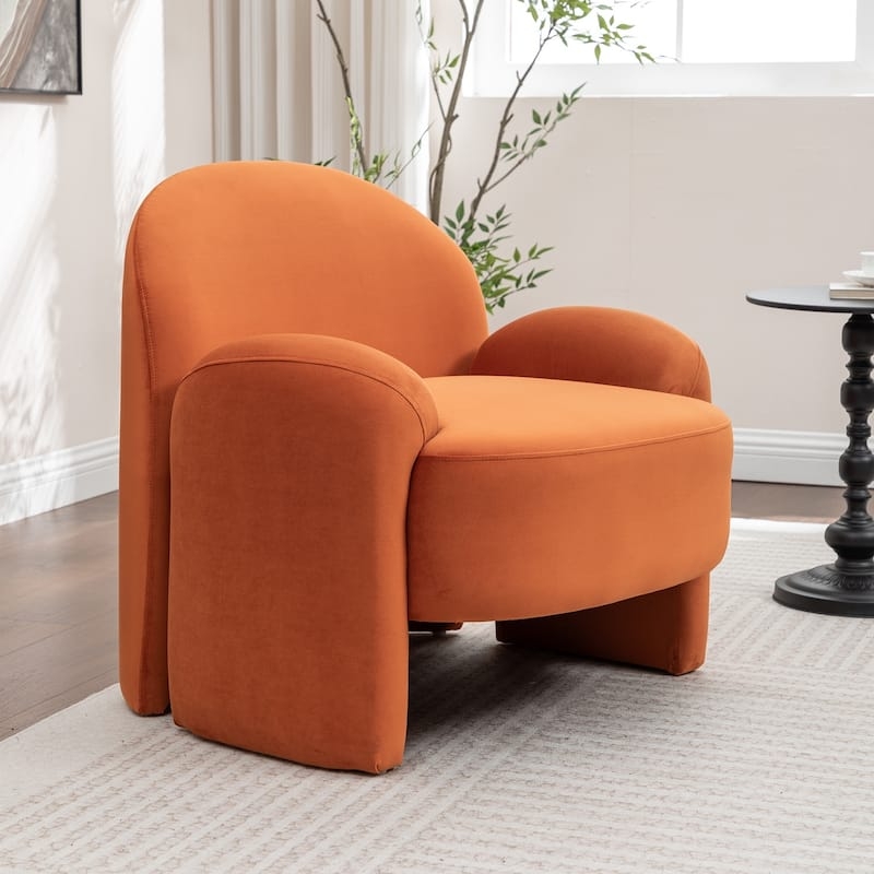 Barrel Accent Chair Forest Green Velvet Vertical Channeling