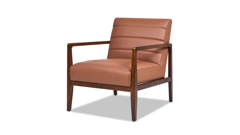 Barrel Accent Chair Leather Look Nailhead Trim Gold Caps