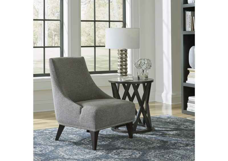 Barrel Accent Chair Wood Cross Base Minimalist