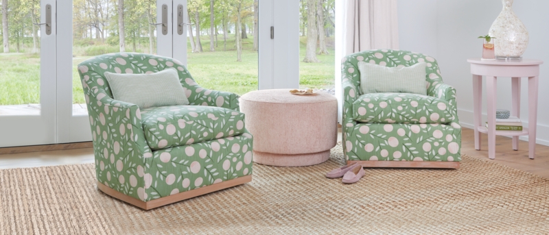 Barrel Accent Chairs Pair Vibrant Coral Coastal Style Tapered Legs