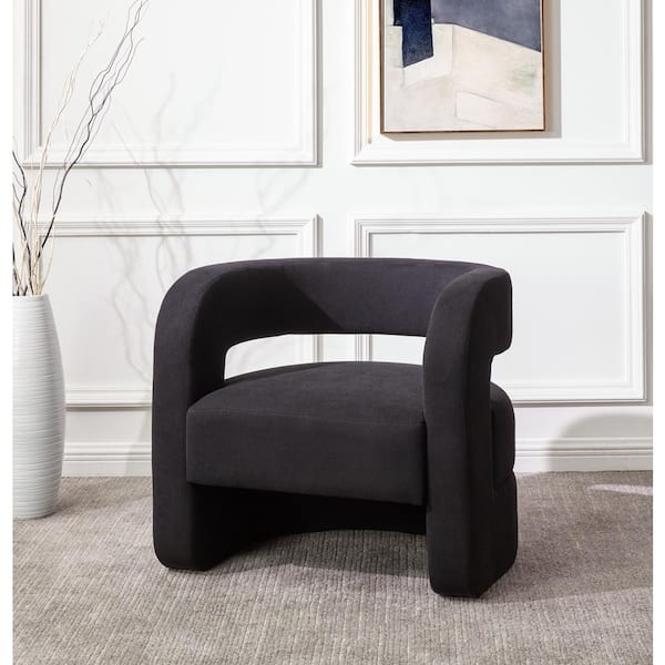 Barrel Back Accent Chair Low Profile Sculptural Matte Finish
