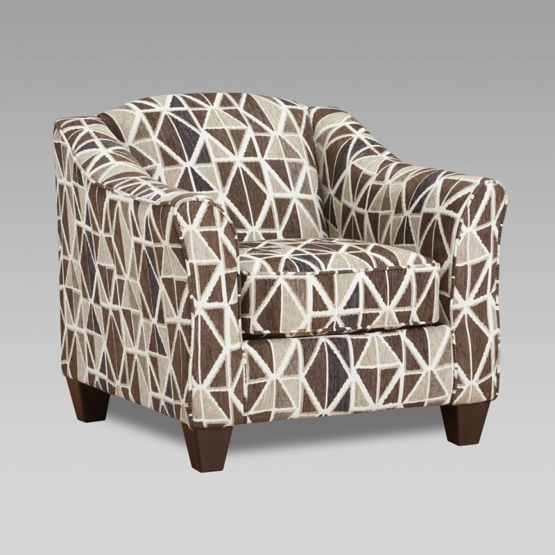Barrel Chair Navy Blue Textured Fabric Tapered Legs Flared Back