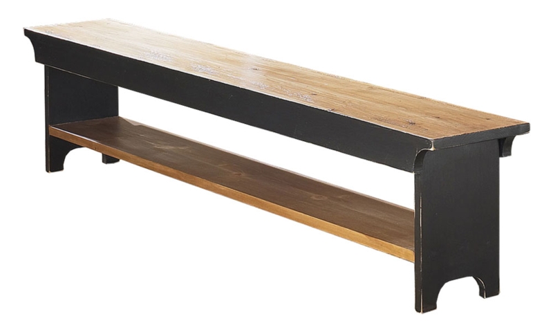 Bench Black And Wood Entryway Bench Extra Long Profile Storage