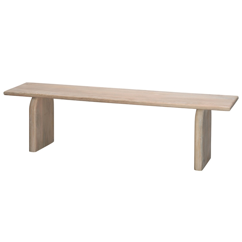 Bench Bleached Wood Arch Silhouette Seamless Curved Form Minimalist
