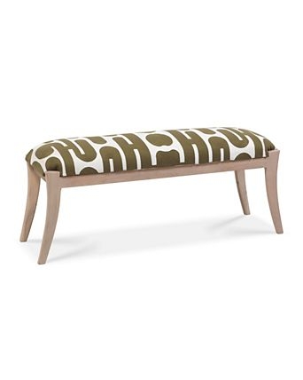 Bench Bold Geometric Upholstery Splayed Tapered Legs