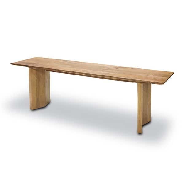 Bench Concave Curved Seat Tapered Splayed Legs Wood Mid-Century