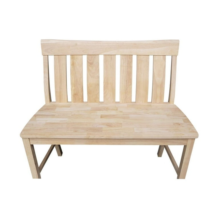 Bench Counter Height Woven Seat Tapered Legs Natural Coastal Style