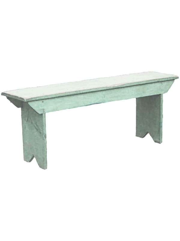Bench Distressed Duck Egg Blue Notched Base, Rustic Duck Egg Blue Bench