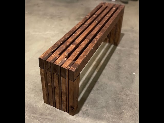 Bench Light Wood Top Black Angled Legs Splayed Base