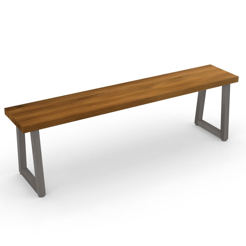 Bench Metal U Base Thick Plank Seat Modern Farmhouse Reclaimed Wood