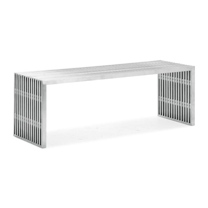 Bench Mirror Finish Stainless Steel Slab Panel Legs Sleek