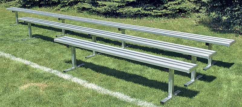 Bench Perforated Metal Vibrant Blue Backless Locker Room Seating