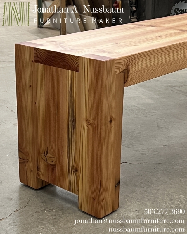 Bench Single Dovetail Joint Exposed Joinery Minimalist Wood Slab