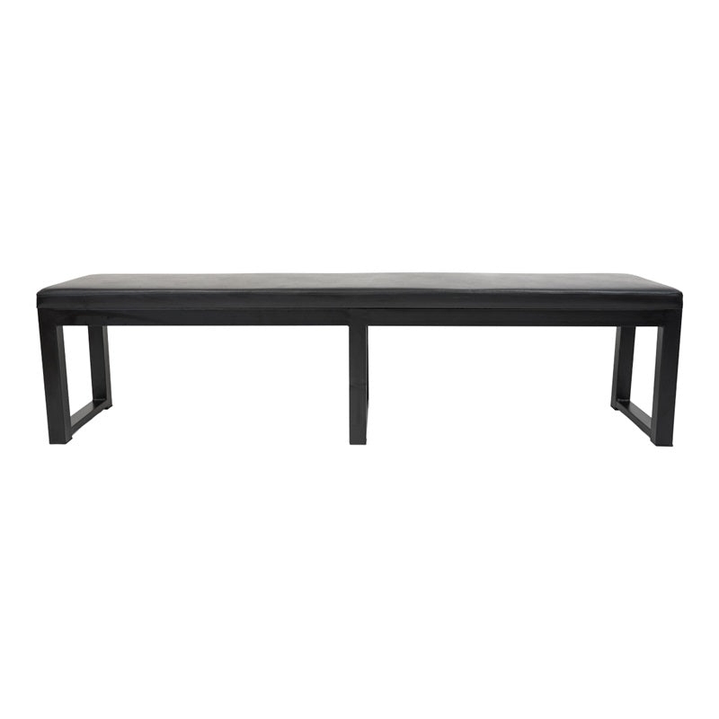 Bench Six Legs Leather Like Upholstery Minimalist Seating